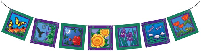 enchanted garden. Enchanted Garden Flags