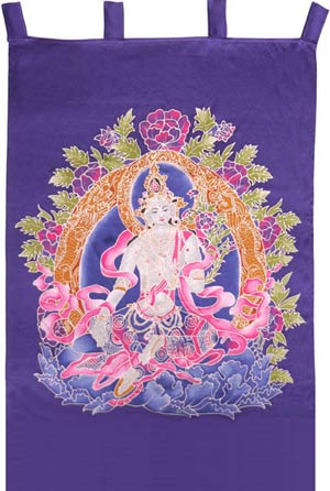 White Tara Silk Wall Hanging