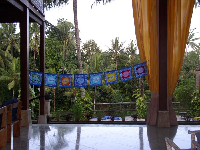 making a flag in bali